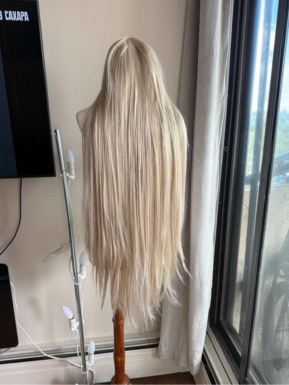 Blonde Long Straight Women’s Wig - Natural Light Blonde